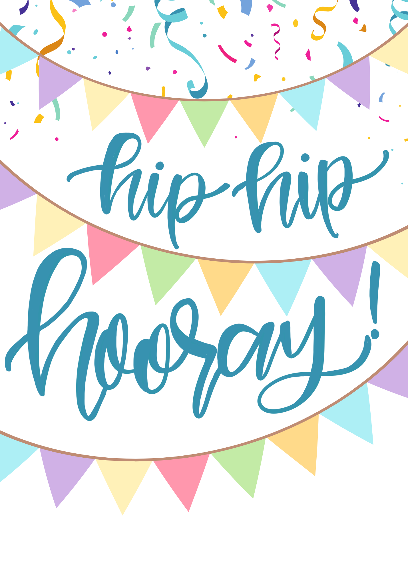 #034 Hip Hip Hooray/Congratulations Card, 5x7"