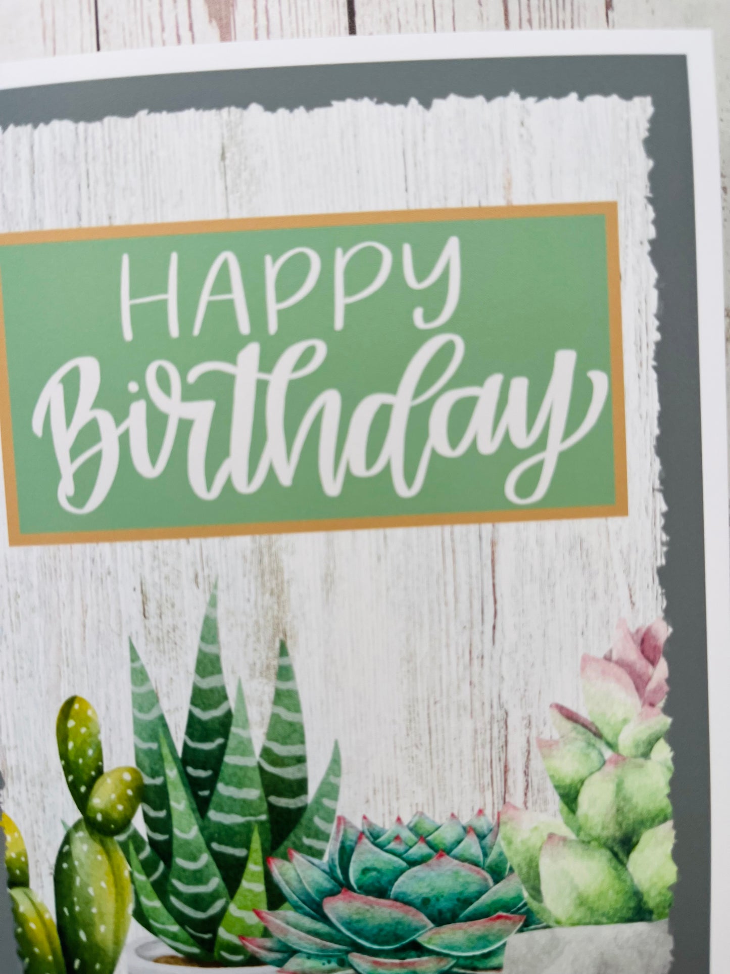 #014 Happy Birthday Succulent Card, 5x7"