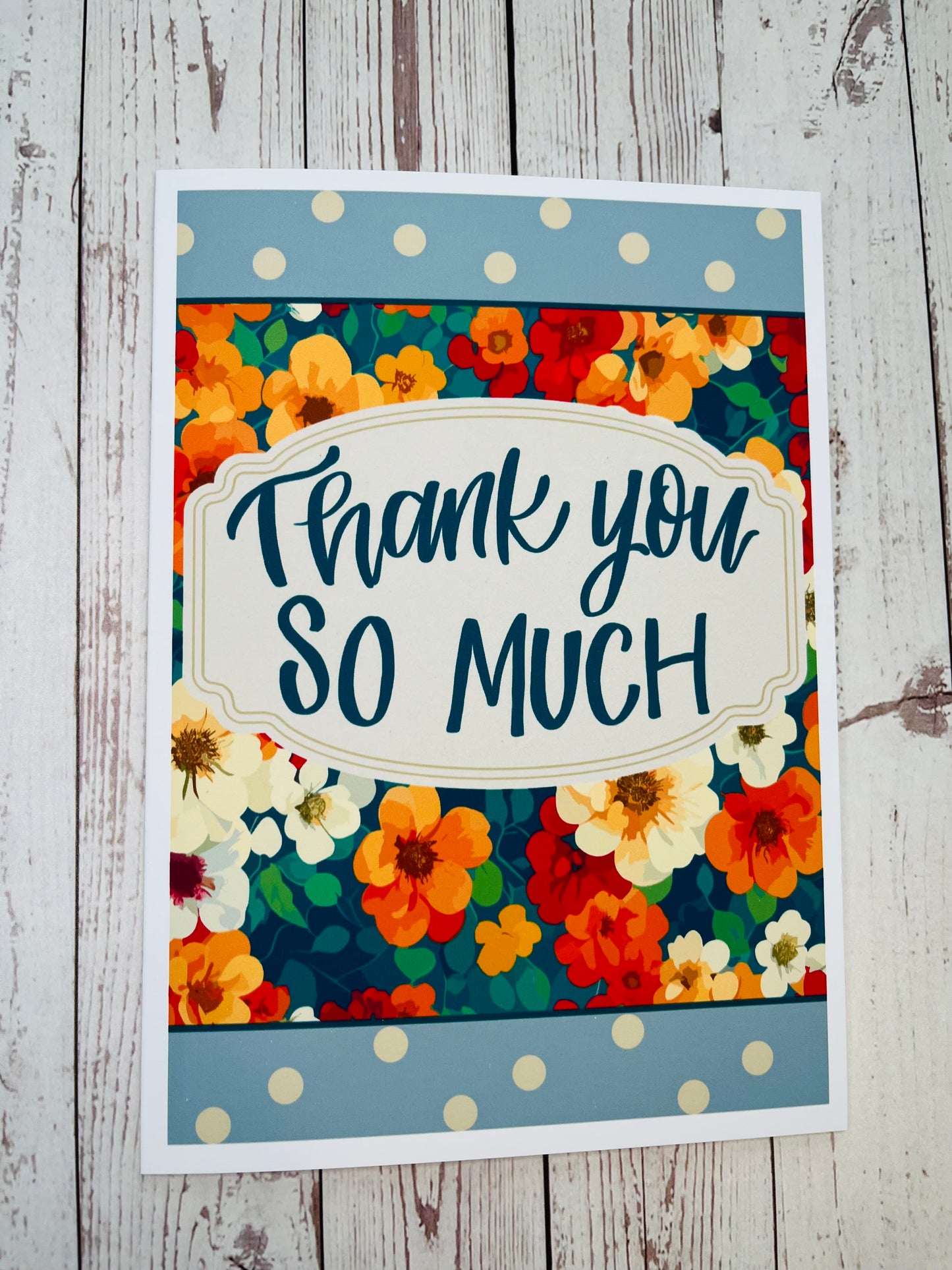 #017 Bright & Cheery Floral Thank You Card, 5x7"