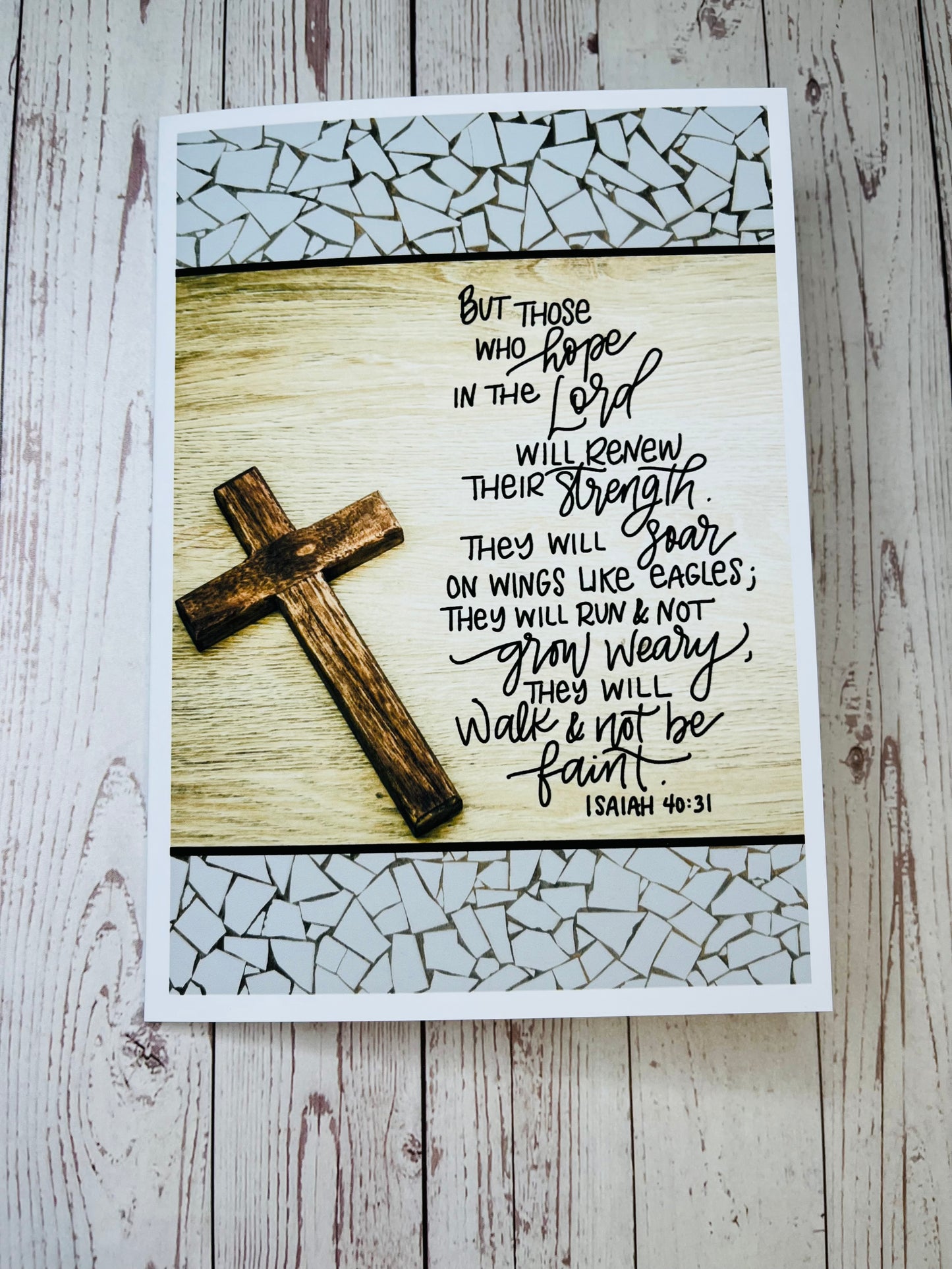 #007 Isaiah 40:31 Cross Card, 5x7"