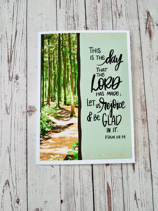 #015 Happy Birthday Card/Anytime Scripture Card,  5 x 7"