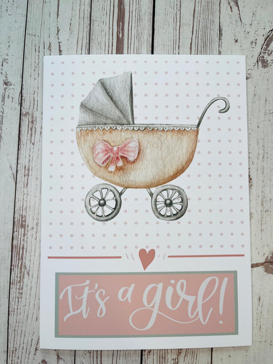 #023 Baby Shower/It's a Girl 5 x 7" Card