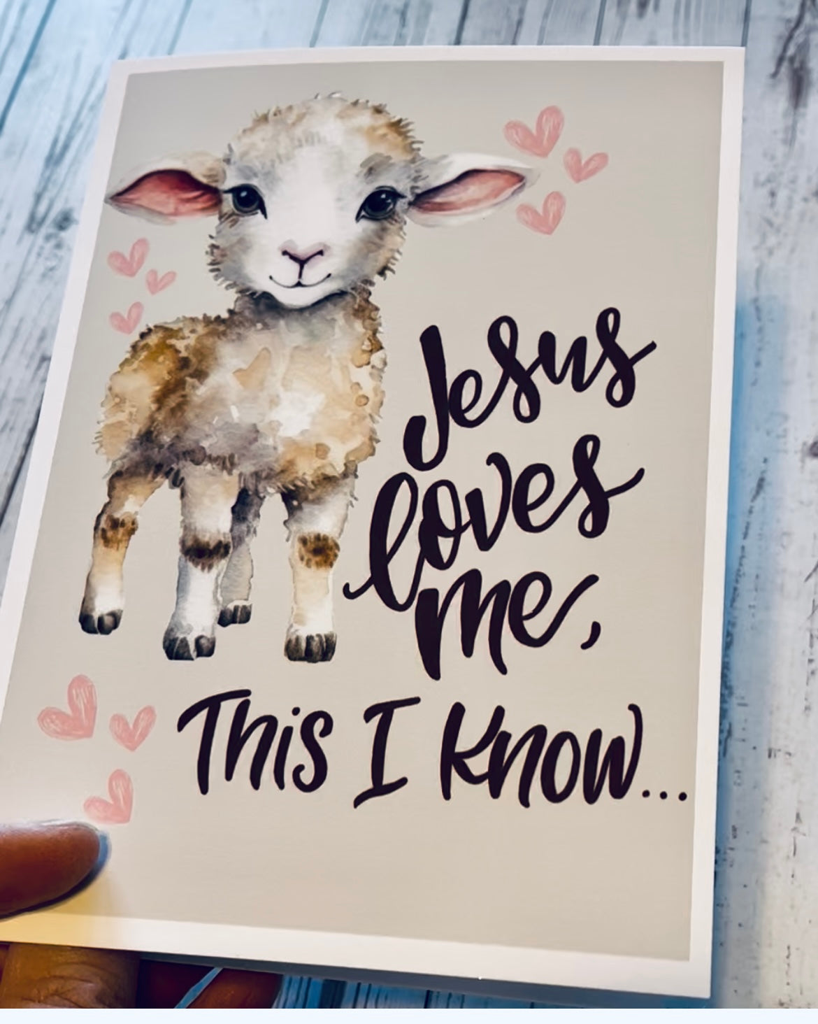 #012 Jesus Loves Me Card, 5x7"